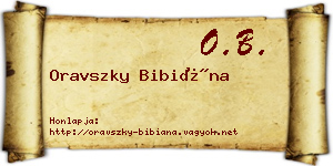 Oravszky Bibiána névjegykártya